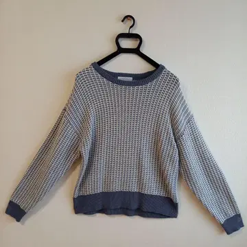 A DAY IN THE LIFE 긴팔 스웨터 그레이 네이비 프리 사이즈