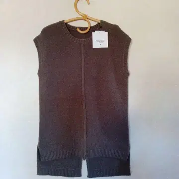 니트 롱 베스트 사이즈 M, 컬러: 모카 카키