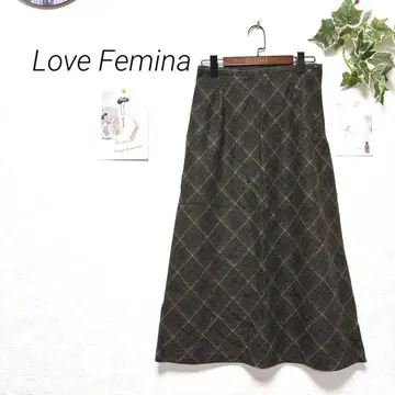 9120-1 Love Femina 체크 무늬 스커트 레이온 혼방 미사용