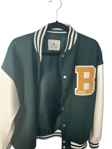 그린/화이트 바시티 자켓 B 자수