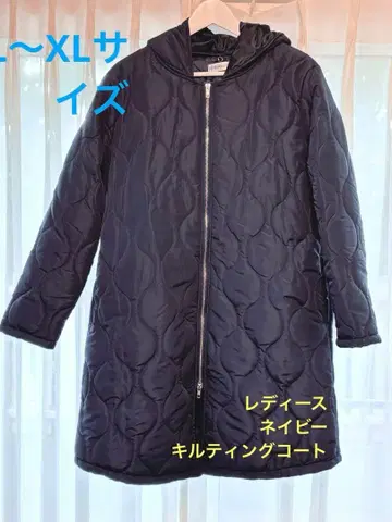 충전솜 퀼팅 코트 네이비 거의 미사용