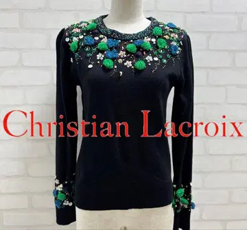 새상품급 Christian Lacroix 꽃무늬 자수 니트 스웨터
