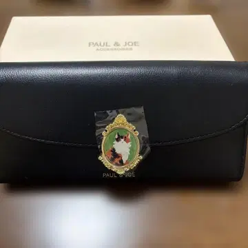 새상품 폴앤조 액세서리와 소 와이 가죽 장지갑 블랙 고양이