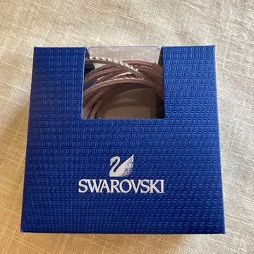 Swarovski 스톤 부착 가죽 랩 팔찌