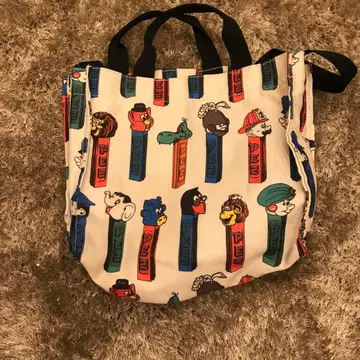 ear papillonner 캐릭터 패턴 토트백