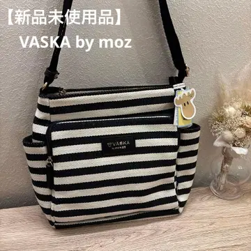 [ 미사용 새상품 ] VASKA by moz 보더 무늬 숄더백 moz