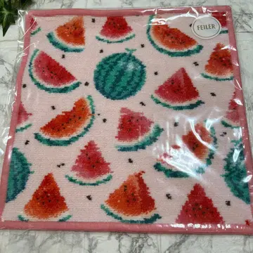 완판 새상품 한정판 페이러 수박 도트 러브러리 FEILER 손수건