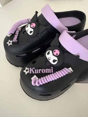 쿠로미 사보 샌들 블랙 퍼플 택 포함 새상품
