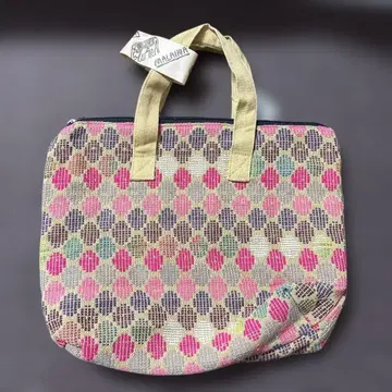 미사용 라이카 컬러풀 토트백 에스닉 패턴