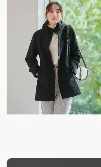 블랙 울 혼방 피 코트