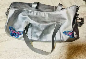 실버 SWAROVSKI 나비 자수 보스턴 백