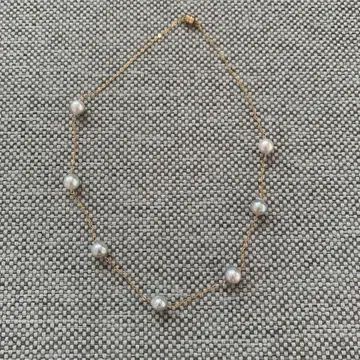 진주와 골드 체인의 목걸이