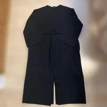 Unaca 블랙 롱 코트 벨트 포함
