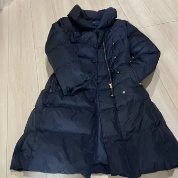 네이비 벨트 포함 롱 코트