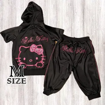 헬로키티 레오파드 무늬 셋업 상하의 세트 반팔 핑크 M