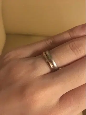 실버 골드 2중 반지 다이아몬드풍