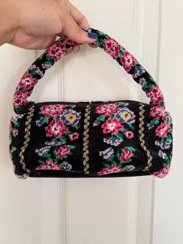 [ FEILER ] 페이러 미니 핸드백 꽃무늬 블랙 소형