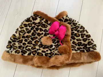 레어 디즈니 레오파드 무늬 퍼 케이프 숄