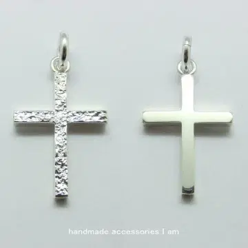 텍스처 리버서블 크로스 펜던트 실버 925