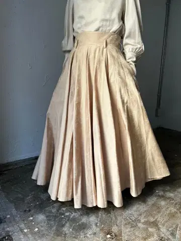 후후 꽃다발 #03 작약 플레어 스커트 자카드 직물 S 사이즈