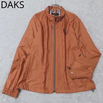 닥스 자켓 오렌지 L 골프 와펜 포켓 부착 풀 집업