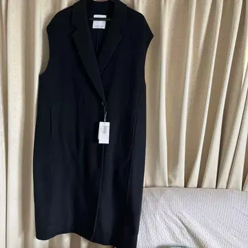 L'ESSAGE 블랙 울 리버 베스트 F 사이즈