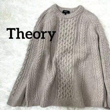 띠어리 케이블 니트 S 캐시미어 혼방 베이지 계열