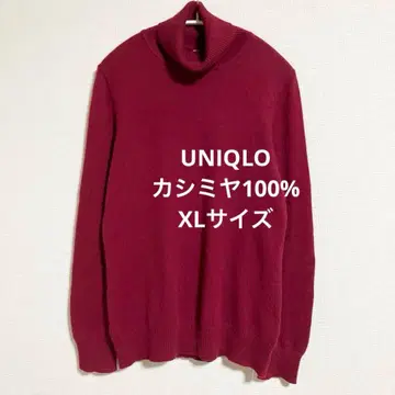 유니클로 캐시미어 100% 터틀넥 스웨터 레드 XL