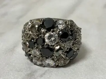 950 각인 라이온 하트 반지 손가락 반지 큐빅 & 실버 색상 #11