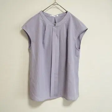 index 턱 블라우스 사이즈 M 라벤더 프렌치 슬리브 오피스 출퇴근