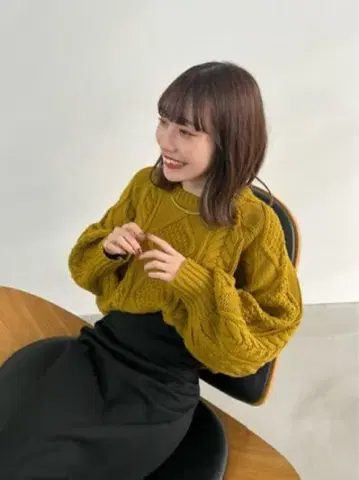 hinari 케이블 짜임 볼륨 니트