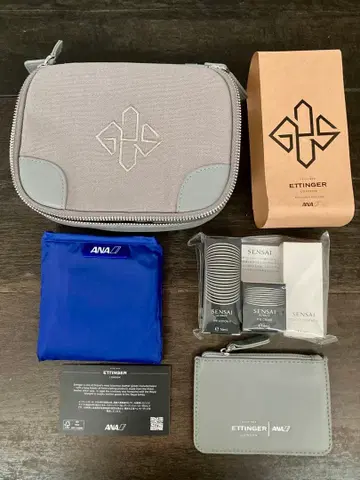 ANA 퍼스트 클래스 어메니티 ETTINGER 파우치 그레이 미사용