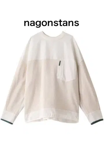 컨디션 최상 nagonstans 백 워머 콤비 풀오버 화이트