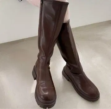 Heather 인힐 스트레치 롱 부츠 브라운 M 사이즈