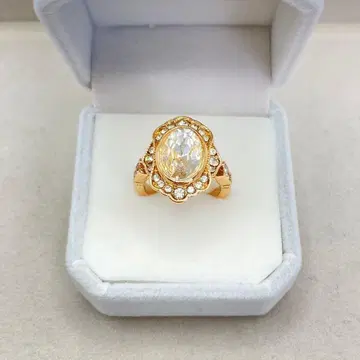 여성용 반지 골드 투명 색석 부착 유품 정리품 앤티크 주얼리