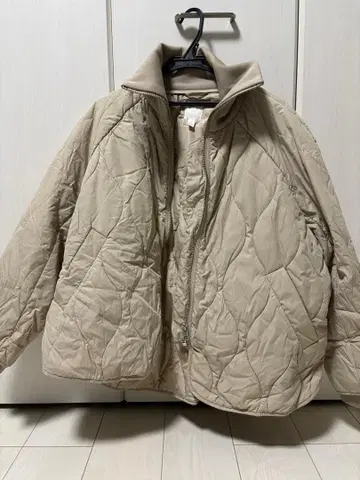 베이지 퀼팅 자켓