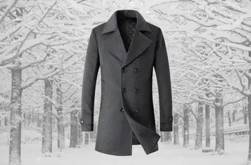 롱 코트 더블 브레스트 트렌치코트 그레이 울 50% 미사용 새상품