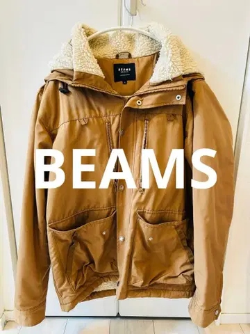 빔스 하트 플리스 자켓 L 브라운 보아 자켓 카멜