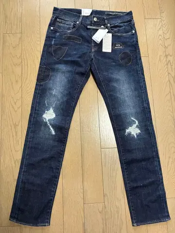 Armani Exchange 스트레치 슬림 데미지 진 택 포함 새상품