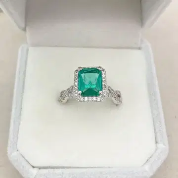 여성용 반지 실버 에메랄드 색석 부착 유품 정리 앤티크 주얼리