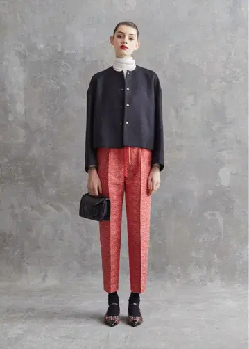 새상품급 드로어 카스리 자카드 드로스트 팬츠 레드 23AW