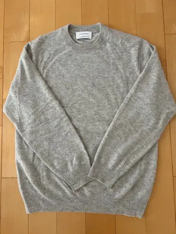 유나이티드 애로우즈 캐시미어 100% 그레이 크루넥 스웨터 남성용 M