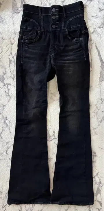 새상품급 EMODA 슈퍼 하이웨스트 플레어 팬츠