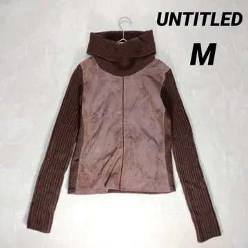 [언타이틀] 오프 터틀넥 니트 (M) 돈피 모 100% 브라운