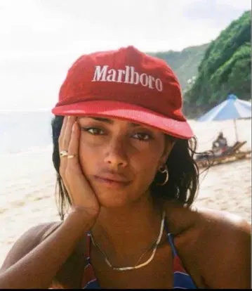 Marlboro 코듀로이 캡 빨간색 90s