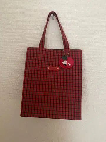 새상품급 familiar 체크 무늬 토트백 대