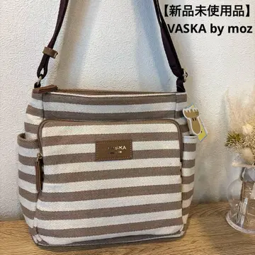 [ 미사용 새상품 ] VASKA by moz 보더 무늬 숄더백 moz