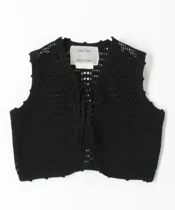 forte forte 블랙 레이스 니트 베스트