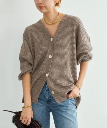 Plage jazz linen rib 가디건