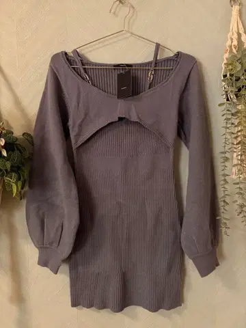 EMODA 숄더 체인 레이어 원피스 택 포함